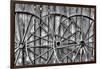 Wooden fence and old wagon wheels, Charleston, South Carolina-Darrell Gulin-Framed Photographic Print