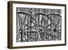 Wooden fence and old wagon wheels, Charleston, South Carolina-Darrell Gulin-Framed Photographic Print