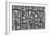 Wooden fence and old wagon wheels, Charleston, South Carolina-Darrell Gulin-Framed Photographic Print