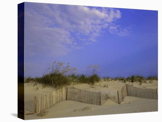 Wooden Fence in the Sand-null-Stretched Canvas