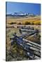 Wooden fence, Wilson Mesa near Telluride during Autumn, San Juan Mountains, Colorado.-Darrell Gulin-Stretched Canvas