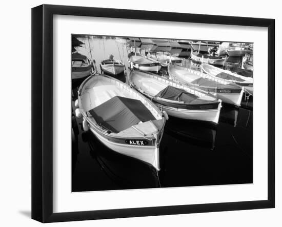 Wooden Fishing Boats, Riviera, Alpes-Maritimes, Villefranche-Sur-Mer, France-David Barnes-Framed Premium Photographic Print