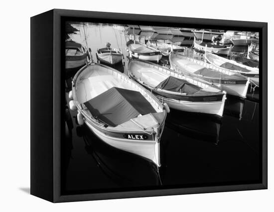 Wooden Fishing Boats, Riviera, Alpes-Maritimes, Villefranche-Sur-Mer, France-David Barnes-Framed Stretched Canvas