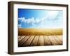 Wooden Floor and Summer Wheat Field-Iakov Kalinin-Framed Photographic Print