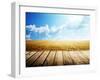 Wooden Floor and Summer Wheat Field-Iakov Kalinin-Framed Photographic Print