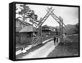 Wooden Gate at Resort-Seneca Ray Stoddard-Framed Stretched Canvas