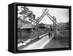 Wooden Gate at Resort-Seneca Ray Stoddard-Framed Stretched Canvas