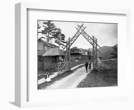 Wooden Gate at Resort-Seneca Ray Stoddard-Framed Photographic Print