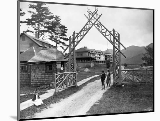 Wooden Gate at Resort-Seneca Ray Stoddard-Mounted Photographic Print