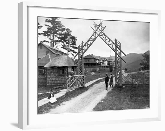 Wooden Gate at Resort-Seneca Ray Stoddard-Framed Photographic Print