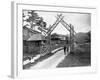 Wooden Gate at Resort-Seneca Ray Stoddard-Framed Photographic Print