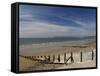Wooden Groyne on the Beach at Amroth, Pembrokeshire, Wales, United Kingdom-Rob Cousins-Framed Stretched Canvas