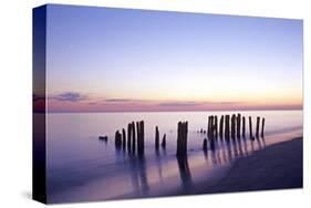 Wooden groyne, Rantum, Sylt, Schleswig-Holstein, Germany-null-Stretched Canvas