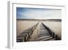 Wooden Groynes on a Sandy Beach, Leading to Sand Dunes, Domburg, Zeeland, the Netherlands, Europe-Mark Doherty-Framed Photographic Print