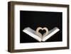 Wooden heart sculpture with a Bible, France, Europe-Godong-Framed Photographic Print