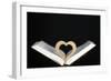 Wooden heart sculpture with a Bible, France, Europe-Godong-Framed Photographic Print