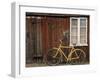 Wooden House and Bike, Sandhamn Island, Sweden-Walter Bibikow-Framed Photographic Print