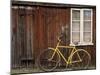 Wooden House and Bike, Sandhamn Island, Sweden-Walter Bibikow-Mounted Photographic Print