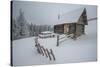 Wooden House in Winter Forest-mr. Smith-Stretched Canvas