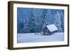 Wooden House in Winter Forest-mr. Smith-Framed Photographic Print