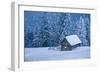 Wooden House in Winter Forest-mr. Smith-Framed Photographic Print