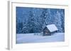 Wooden House in Winter Forest-mr. Smith-Framed Photographic Print