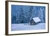 Wooden House in Winter Forest-mr. Smith-Framed Photographic Print