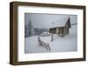 Wooden House in Winter Forest-mr. Smith-Framed Photographic Print