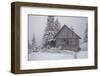 Wooden House in Winter Forest-mr. Smith-Framed Photographic Print