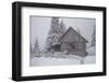 Wooden House in Winter Forest-mr. Smith-Framed Photographic Print