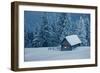 Wooden House in Winter Forest-mr. Smith-Framed Photographic Print