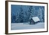 Wooden House in Winter Forest-mr. Smith-Framed Photographic Print