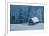 Wooden House in Winter Forest-mr. Smith-Framed Photographic Print