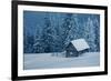 Wooden House in Winter Forest-mr. Smith-Framed Photographic Print