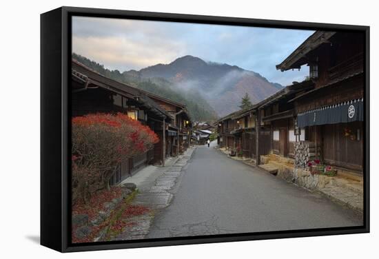 Wooden Houses of Old Post Town, Tsumago, Kiso Valley Nakasendo, Central Honshu, Japan, Asia-Stuart Black-Framed Stretched Canvas