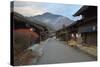 Wooden Houses of Old Post Town, Tsumago, Kiso Valley Nakasendo, Central Honshu, Japan, Asia-Stuart Black-Stretched Canvas