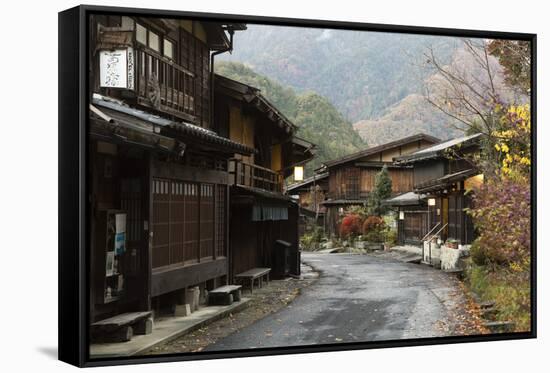 Wooden Houses of Old Post Town, Tsumago, Kiso Valley Nakasendo, Central Honshu, Japan, Asia-Stuart Black-Framed Stretched Canvas