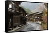 Wooden Houses of Old Post Town, Tsumago, Kiso Valley Nakasendo, Central Honshu, Japan, Asia-Stuart Black-Framed Stretched Canvas