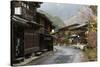 Wooden Houses of Old Post Town, Tsumago, Kiso Valley Nakasendo, Central Honshu, Japan, Asia-Stuart Black-Stretched Canvas