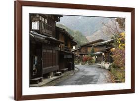 Wooden Houses of Old Post Town, Tsumago, Kiso Valley Nakasendo, Central Honshu, Japan, Asia-Stuart Black-Framed Photographic Print