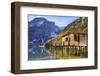 Wooden Hut and Colourful Woods Reflected in Lake Braies, Italy-Roberto Moiola-Framed Photographic Print