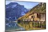 Wooden Hut and Colourful Woods Reflected in Lake Braies, Italy-Roberto Moiola-Mounted Photographic Print