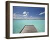 Wooden Jetty and Tropical Sea, View From Island, Maldives, Indian Ocean, Asia&No.10;-Sakis Papadopoulos-Framed Photographic Print