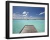 Wooden Jetty and Tropical Sea, View From Island, Maldives, Indian Ocean, Asia&No.10;-Sakis Papadopoulos-Framed Photographic Print