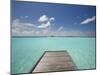 Wooden Jetty and Tropical Sea, View From Island, Maldives, Indian Ocean, Asia&No.10;-Sakis Papadopoulos-Mounted Photographic Print