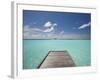 Wooden Jetty and Tropical Sea, View From Island, Maldives, Indian Ocean, Asia&No.10;-Sakis Papadopoulos-Framed Photographic Print