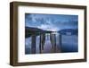 Wooden Jetty and Yacht on Derwent Water Near Lodore, Lake District, Cumbria-Adam Burton-Framed Photographic Print