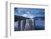 Wooden Jetty and Yacht on Derwent Water Near Lodore, Lake District, Cumbria-Adam Burton-Framed Photographic Print