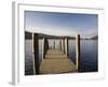 Wooden Jetty at Barrow Bay Landing on Derwent Water Looking North West in Autumn-Pearl Bucknall-Framed Photographic Print