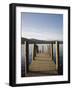 Wooden Jetty at Barrow Bay Landing on Derwent Water Looking North West in Autumn-Pearl Bucknall-Framed Photographic Print